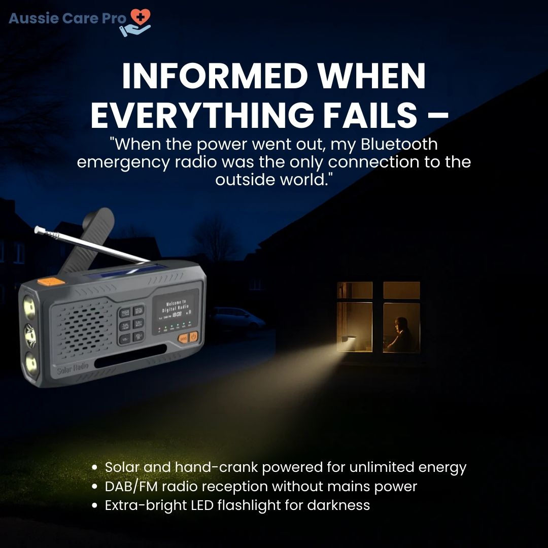 Emergency Radio 4500mAh with Solar, Hand Crank & SOS Alarm
