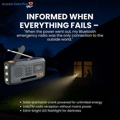 Emergency Radio 4500mAh with Solar, Hand Crank & SOS Alarm