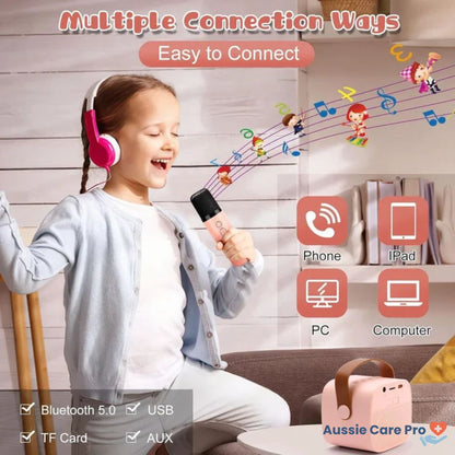 Kids Karaoke Machine – Bluetooth with Wireless Mics & Lights