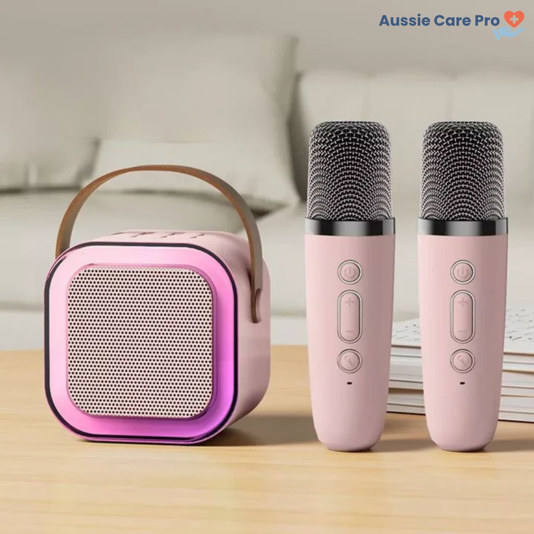 Kids Karaoke Machine – Bluetooth with Wireless Mics & Lights
