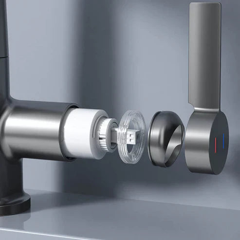 WaterMaster Flexible LED Kitchen & Bathroom Faucet – 360° Swivel, Pull-Out Hose & 5 Spray Modes