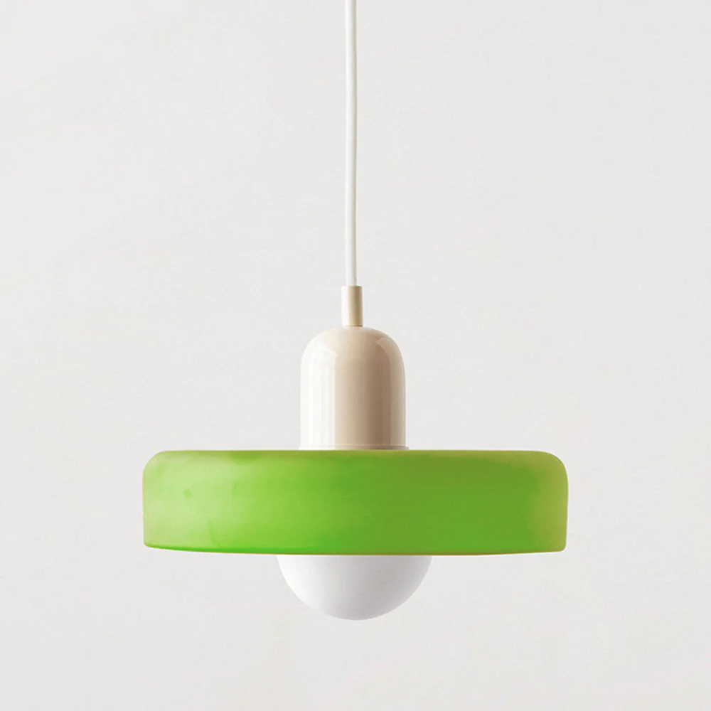Coloured Glass Pendant Light – Elegant Bauhaus-Style Hanging Lamp for Living Room & Dining Area
