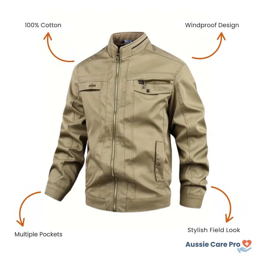Aussie Care Pro Men’s Cotton Jacket – Outdoor Casual Style