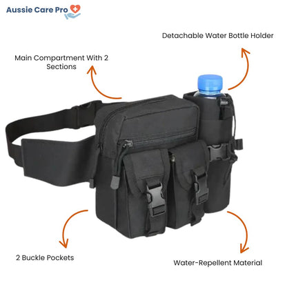 Aussie Care Pro Hiking Waist Bag – Outdoor Belt Pack with Bottle Holder