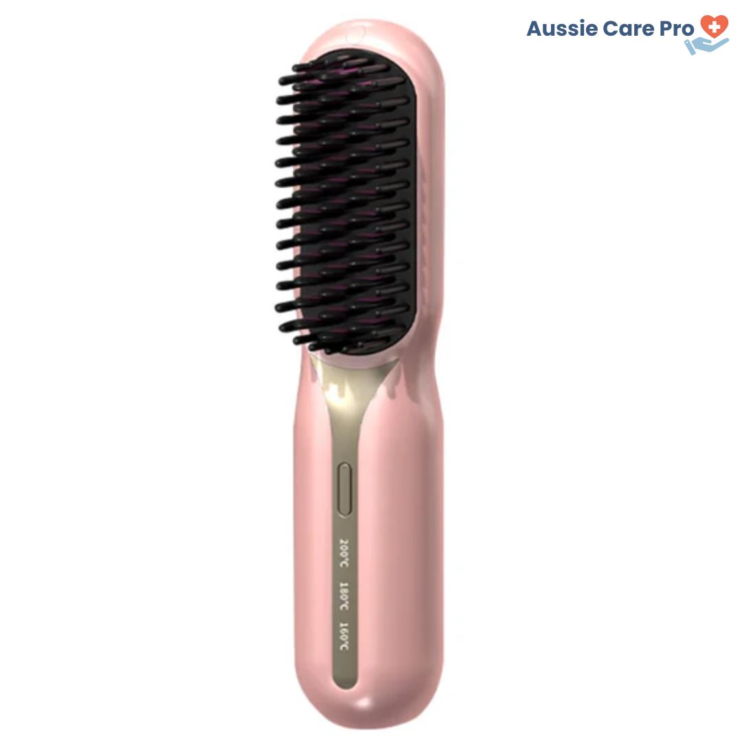 Cordless Hair Straightening Brush – Portable & Frizz-Free Styling