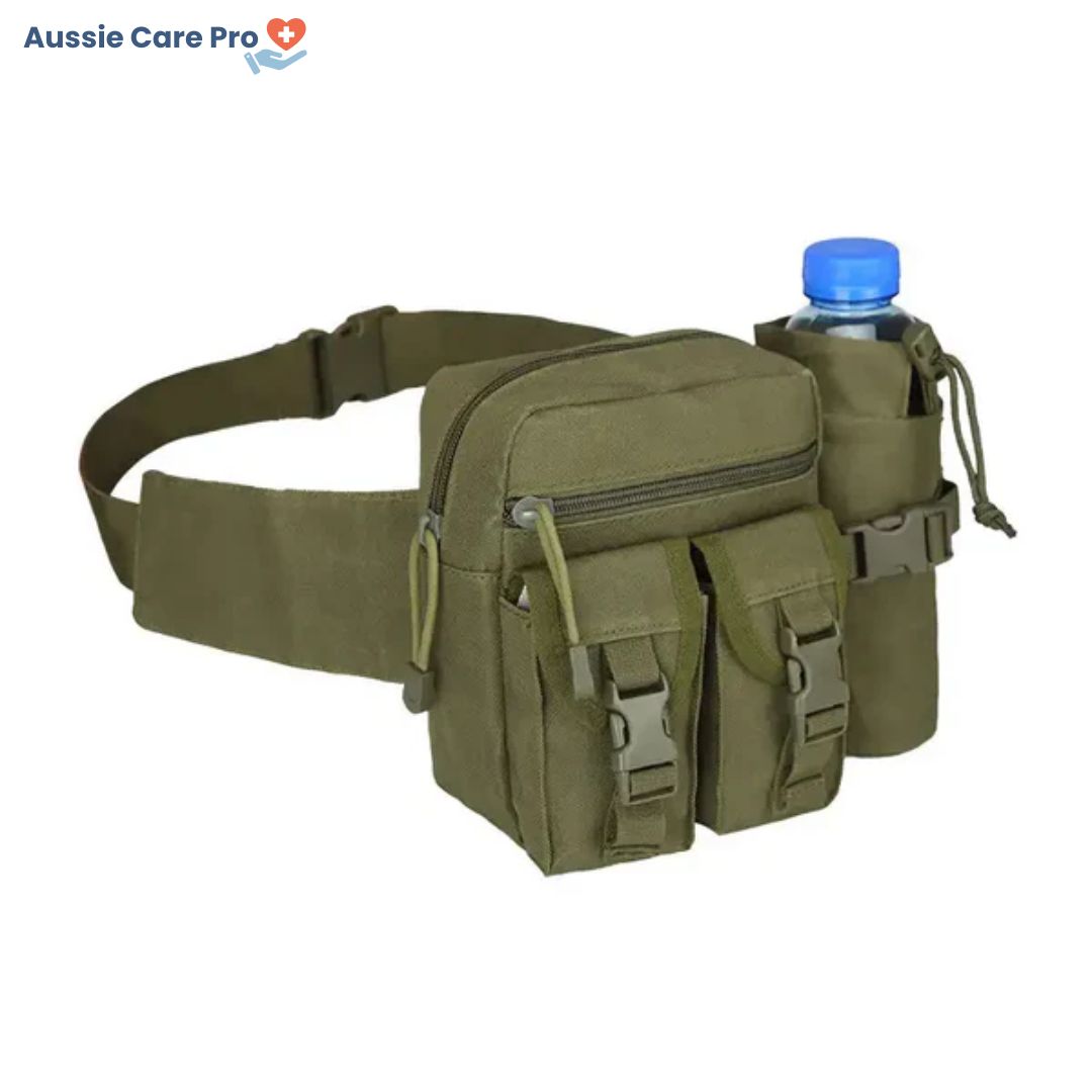 Aussie Care Pro Hiking Waist Bag – Outdoor Belt Pack with Bottle Holder