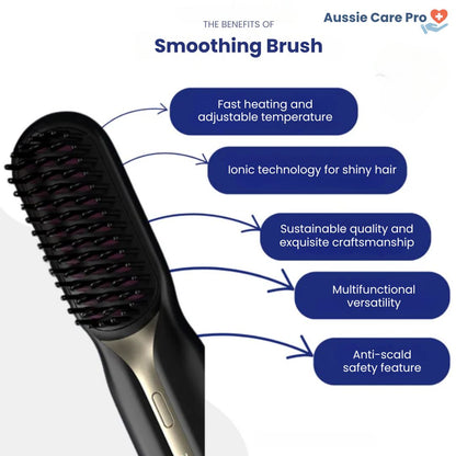Cordless Hair Straightening Brush – Portable & Frizz-Free Styling
