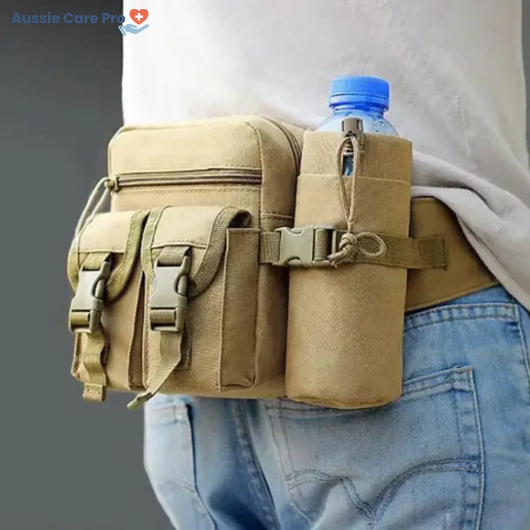 Aussie Care Pro Hiking Waist Bag – Outdoor Belt Pack with Bottle Holder