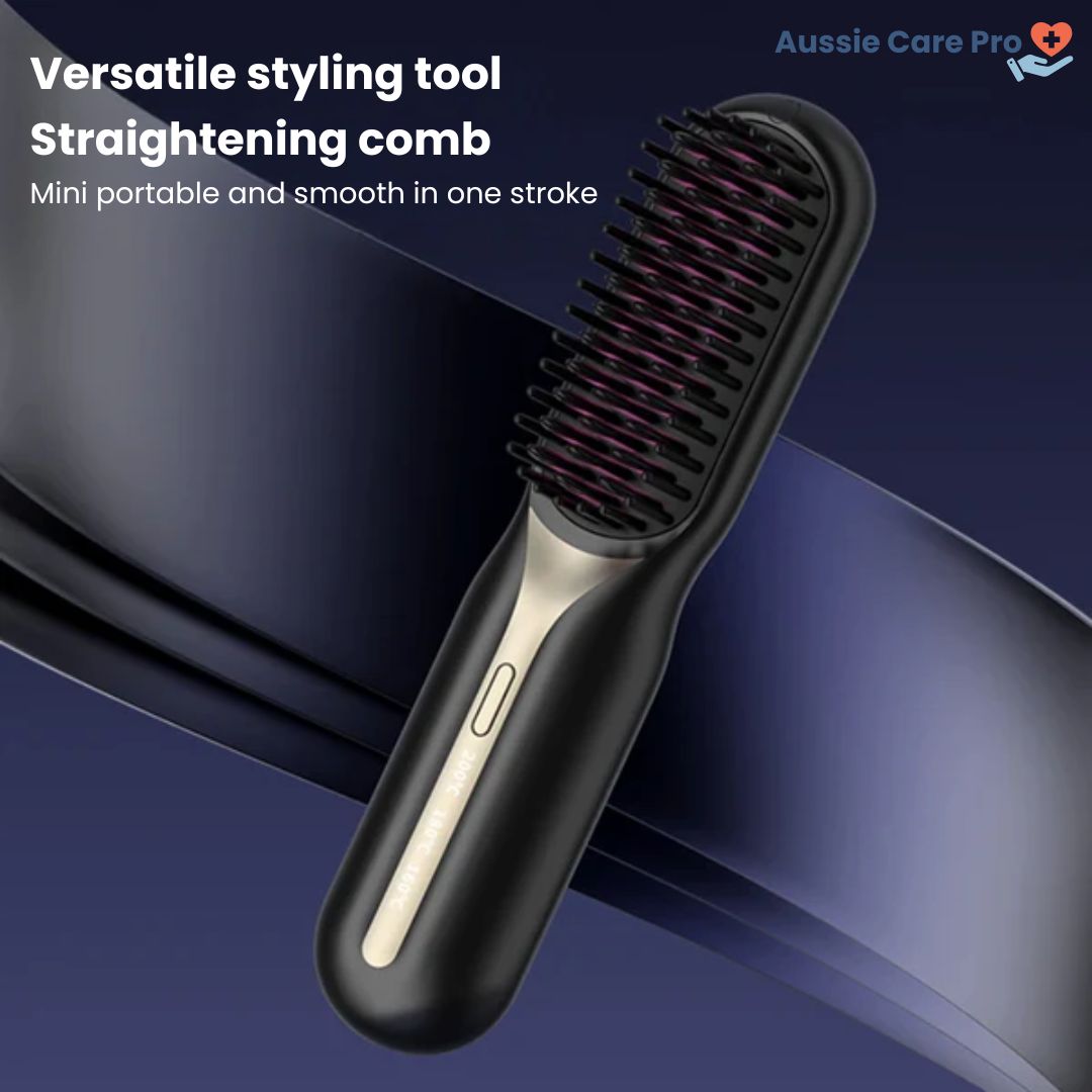 Cordless Hair Straightening Brush – Portable & Frizz-Free Styling
