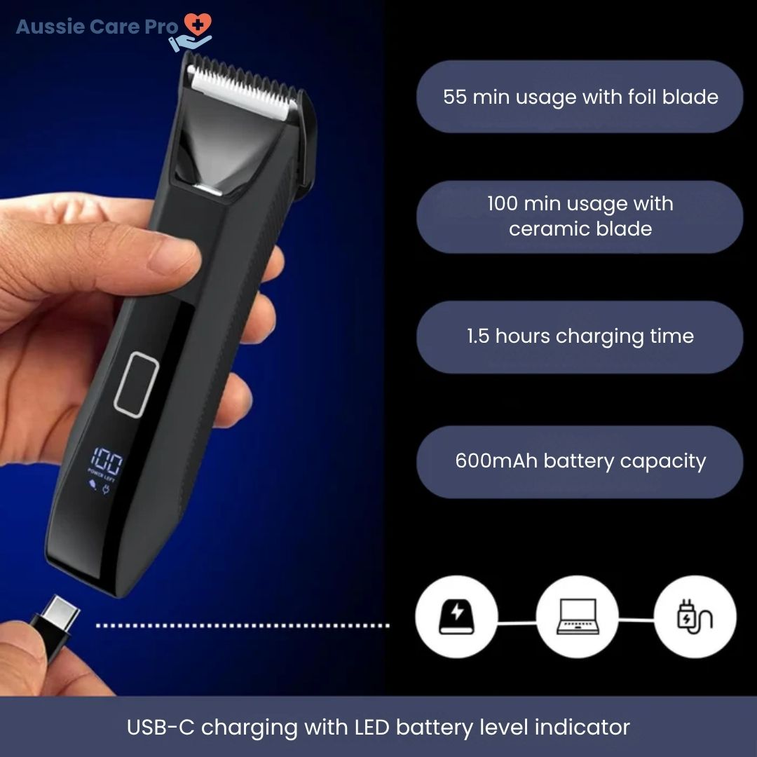 Waterproof Men’s Trimmer with Dual Blades – Precision Grooming for Every Area