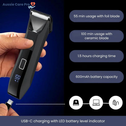 Waterproof Men’s Trimmer with Dual Blades – Precision Grooming for Every Area