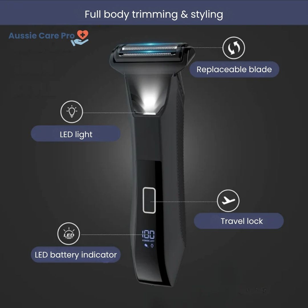 Waterproof Men’s Trimmer with Dual Blades – Precision Grooming for Every Area