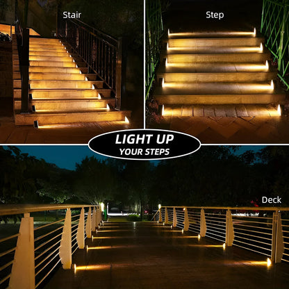 2-Pack Triangular Solar Step Lights – IP67 Waterproof LED Outdoor Garden Lights