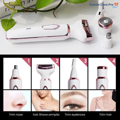 Painless 4-in-1 Epilator – Gentle Full Body Hair Removal