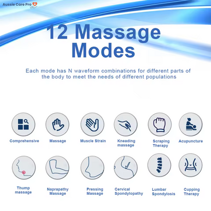 TENS EMS Electric Pulse Massager – 12 Modes, Muscle Stimulator for Pain Relief