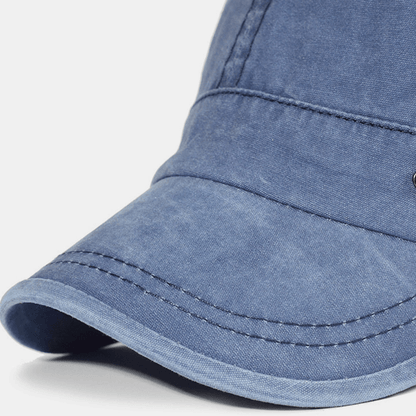 Adjustable Washed Cotton Military Flat Cap for Men – Classic Army Style Hat