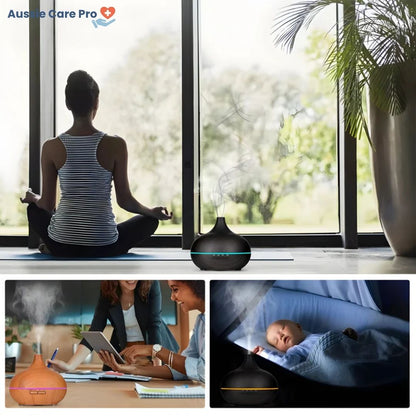 Ultrasonic Humidifier with Remote Control – 550ml Aroma Diffuser & Cool Mist Air Purifier
