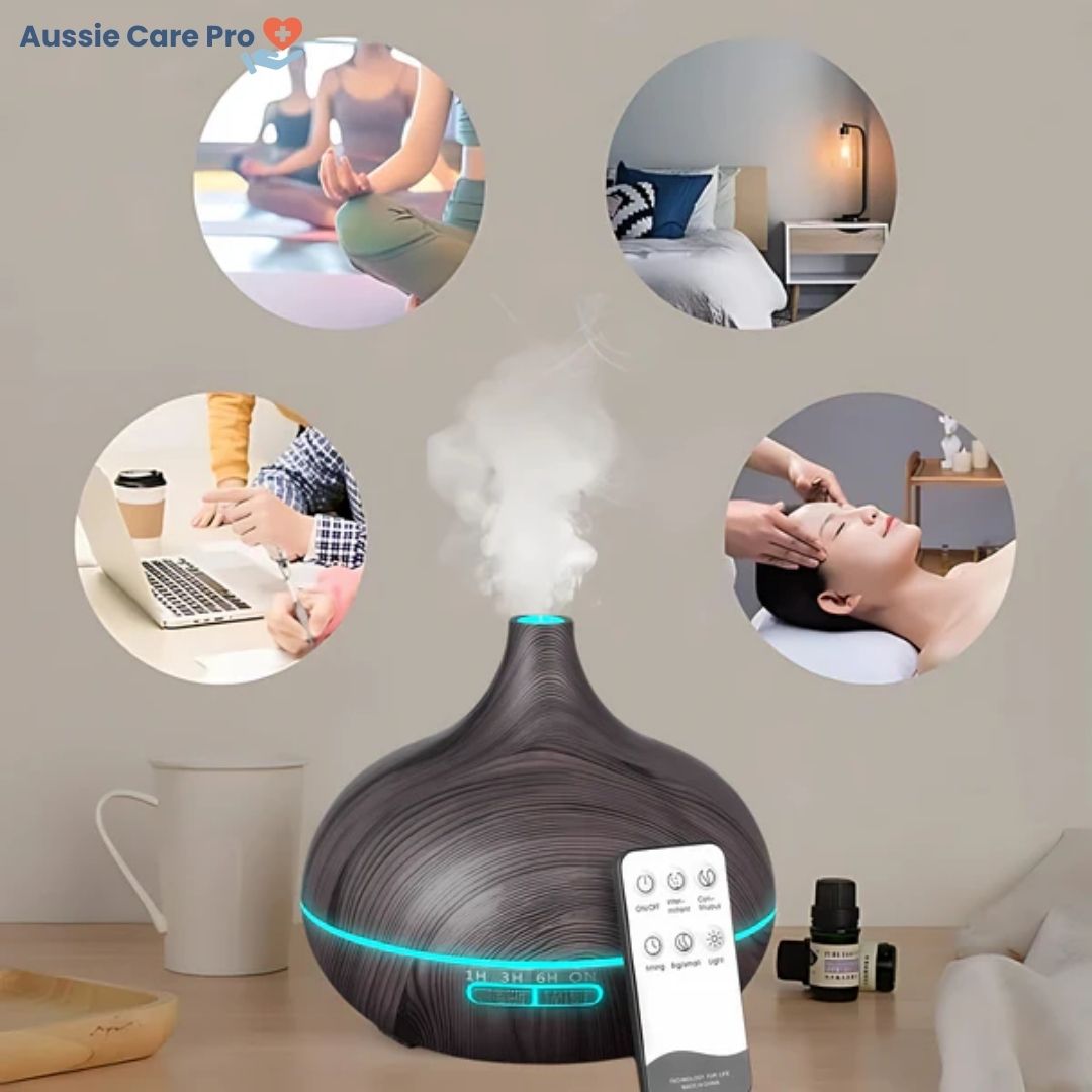 Ultrasonic Humidifier with Remote Control – 550ml Aroma Diffuser & Cool Mist Air Purifier