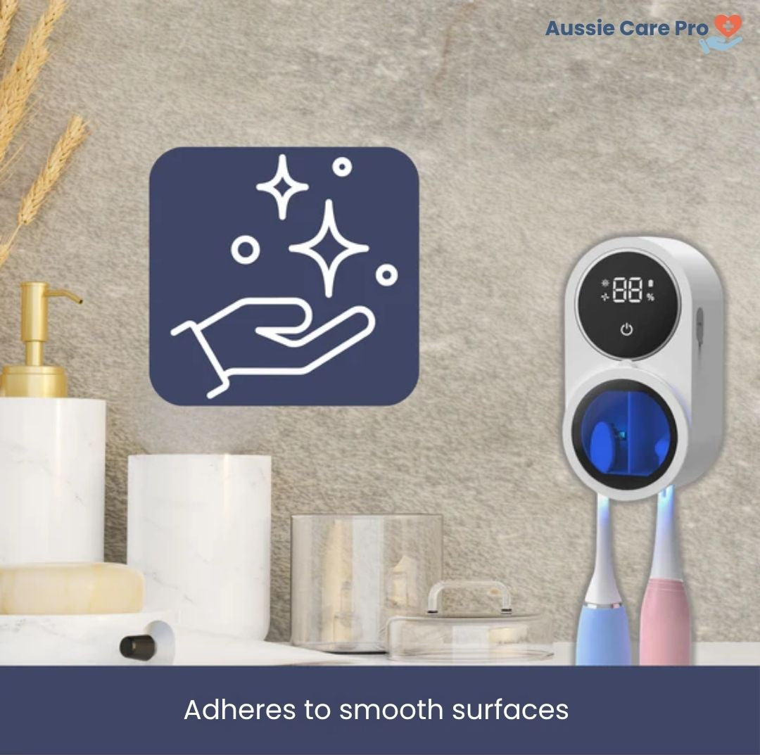 Smart Toothbrush Holder with UV Cleaning & Drying Function – Hygienic & Wall-Mounted Design