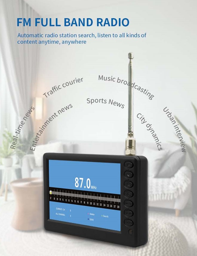 Portable Rechargeable Mini LED TV – 9-Inch Widescreen Battery Operated Television