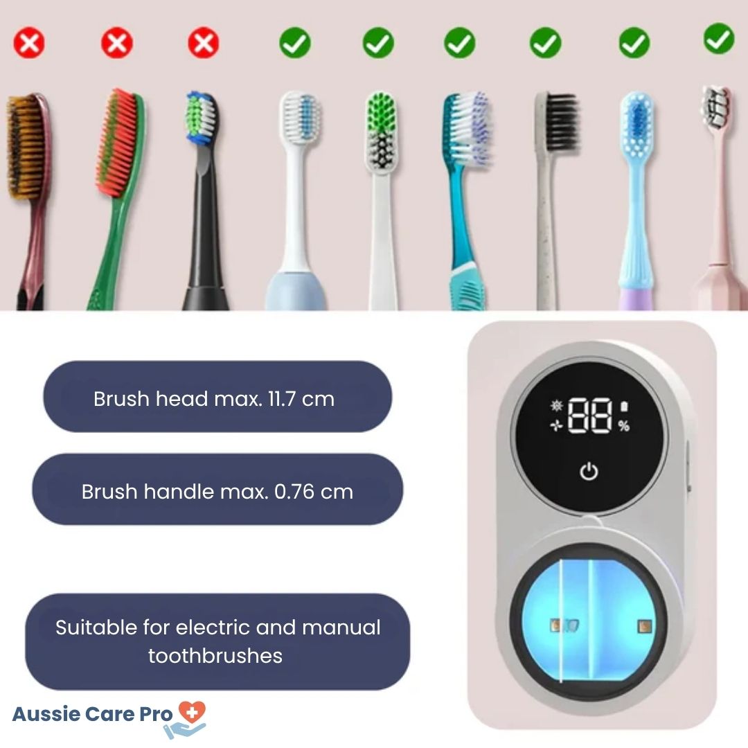 Smart Toothbrush Holder with UV Cleaning & Drying Function – Hygienic & Wall-Mounted Design