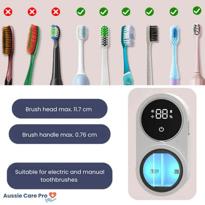 Smart Toothbrush Holder with UV Cleaning & Drying Function – Hygienic & Wall-Mounted Design