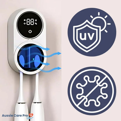 Smart Toothbrush Holder with UV Cleaning & Drying Function – Hygienic & Wall-Mounted Design