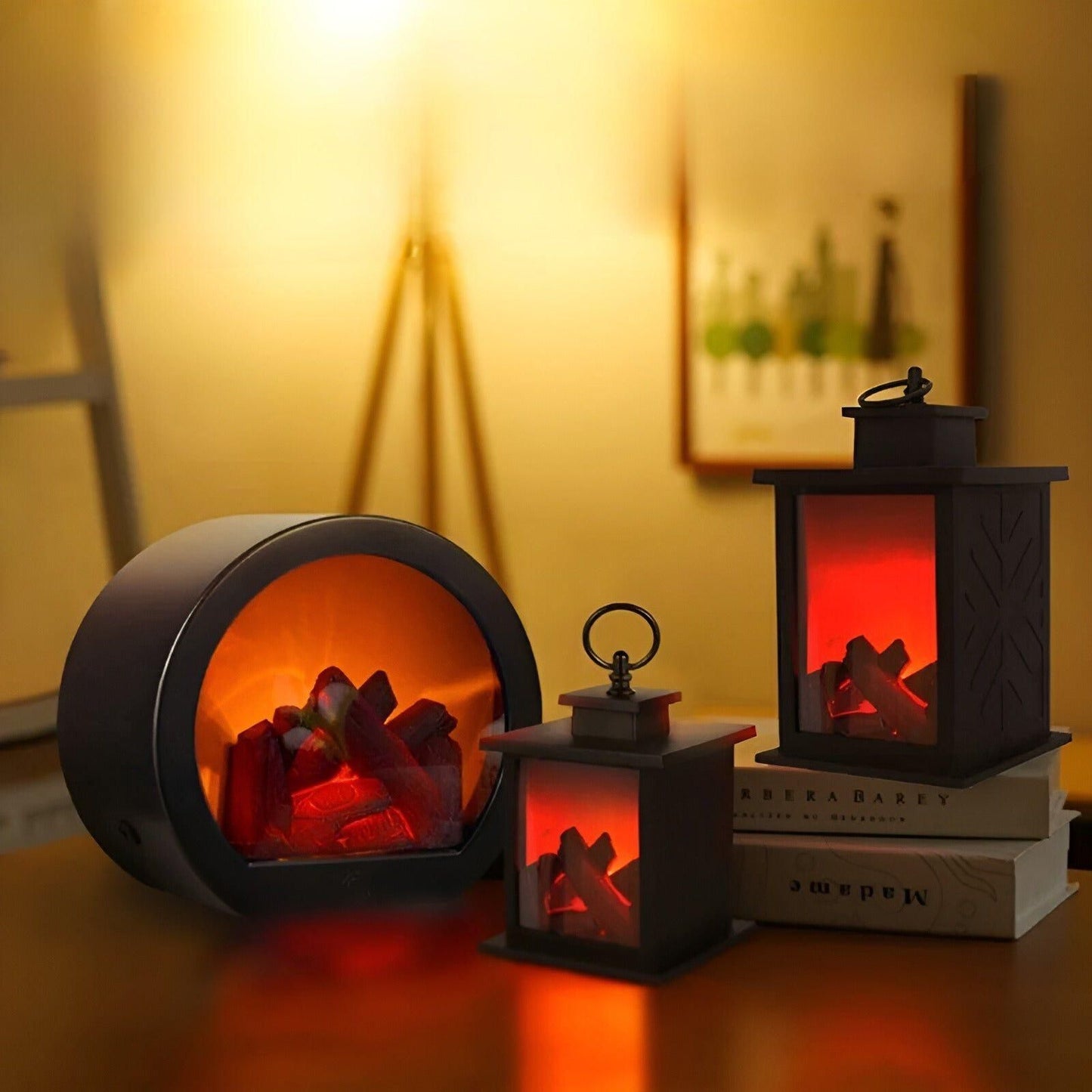 RadiantFlame LED Lantern – Realistic Flame Table Lamp for Cozy Ambient Lighting