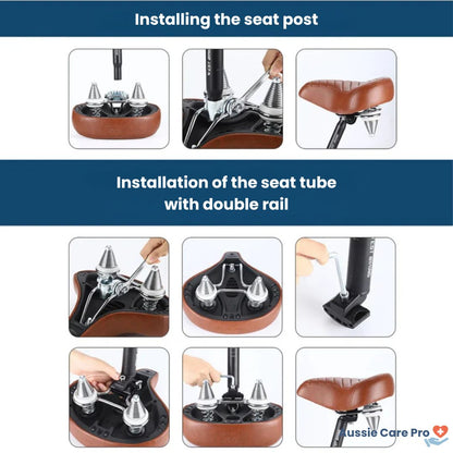 Vintage Comfort Bike Saddle – Wide PU Leather Seat