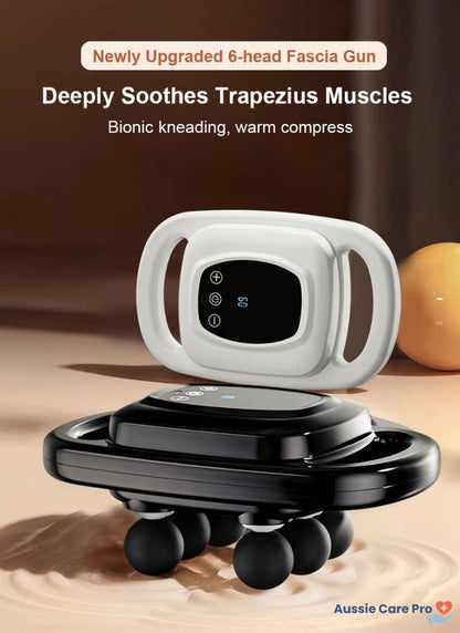 Deep Tissue Muscle Massage Gun – 6 Heads, 9 Speed Levels