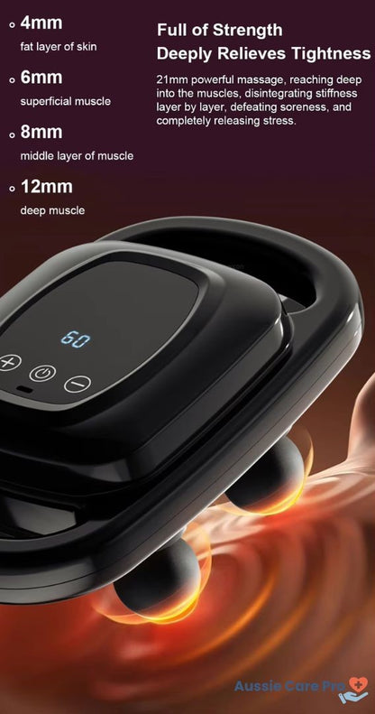Deep Tissue Muscle Massage Gun – 6 Heads, 9 Speed Levels