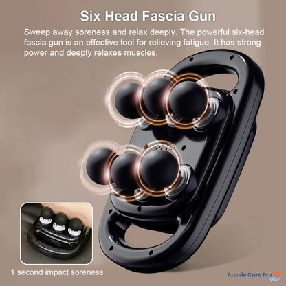 Deep Tissue Muscle Massage Gun – 6 Heads, 9 Speed Levels