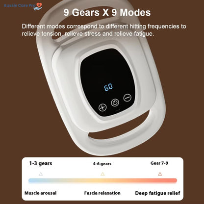 Deep Tissue Muscle Massage Gun – 6 Heads, 9 Speed Levels