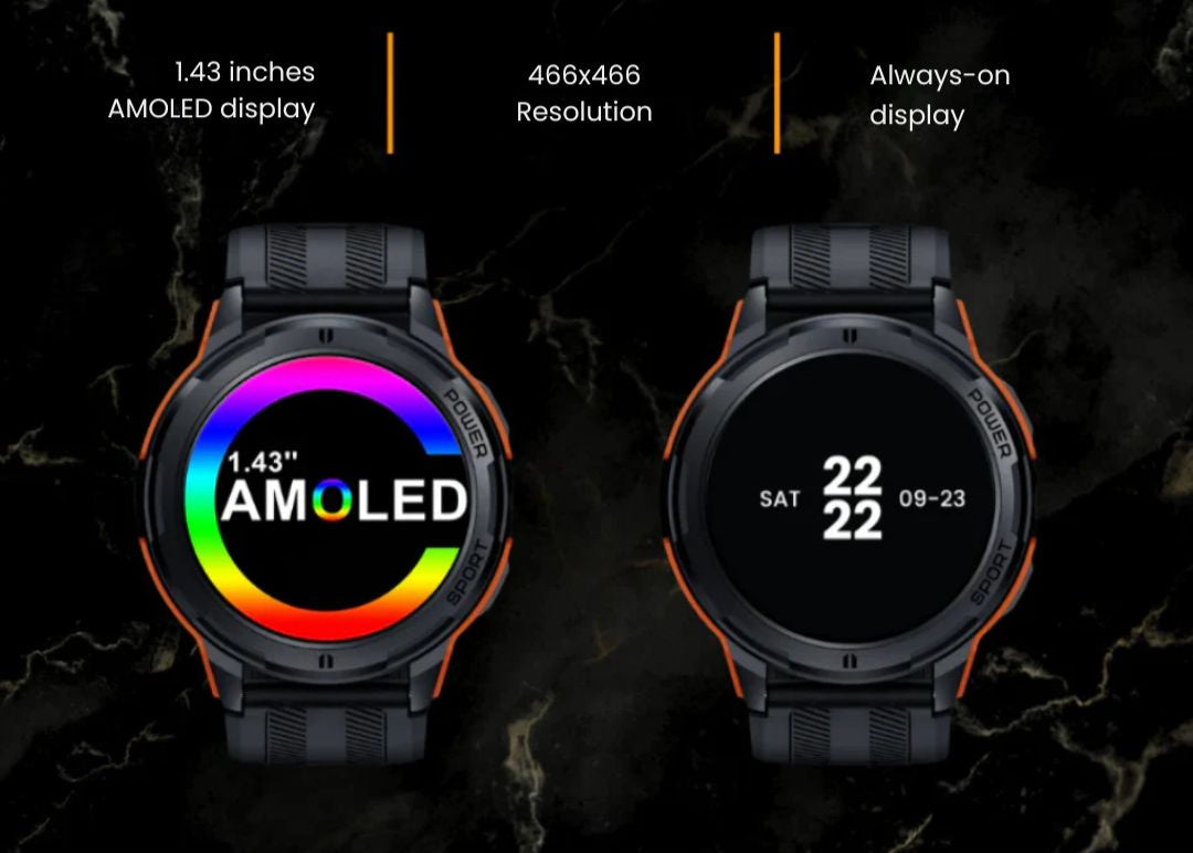 Tactical Smartwatch – Rugged Military-Grade with AMOLED Display
