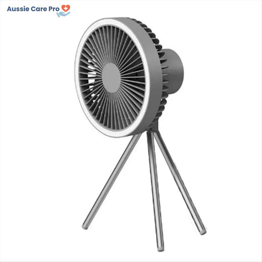 Rechargeable Camping Fan with LED Light & Powerbank