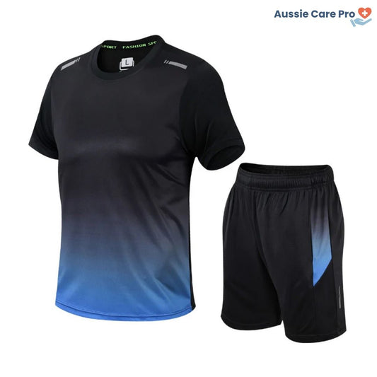 Men’s 2-Piece Activewear Set – Quick-Dry Gym Shirt & Shorts