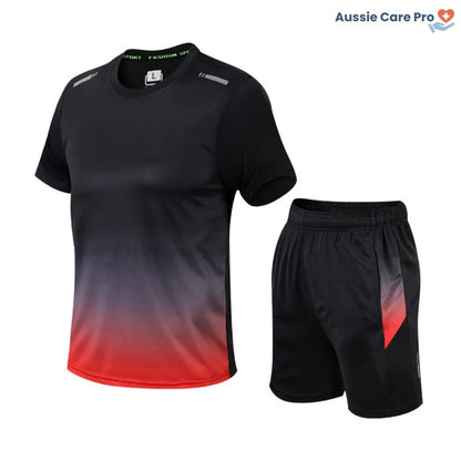 Men’s 2-Piece Activewear Set – Quick-Dry Gym Shirt & Shorts