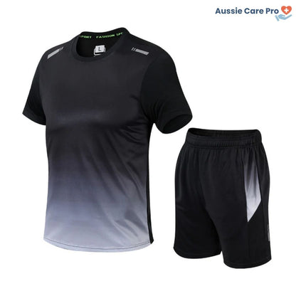 Men’s 2-Piece Activewear Set – Quick-Dry Gym Shirt & Shorts