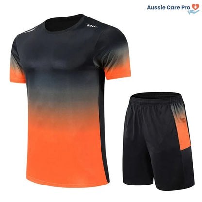 Men’s 2-Piece Activewear Set – Quick-Dry Gym Shirt & Shorts