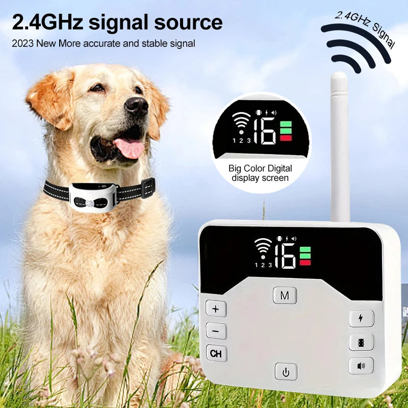 2-in-1 Wireless Dog Fence & Outdoor Training Collar – Waterproof, Rechargeable, 300m Range