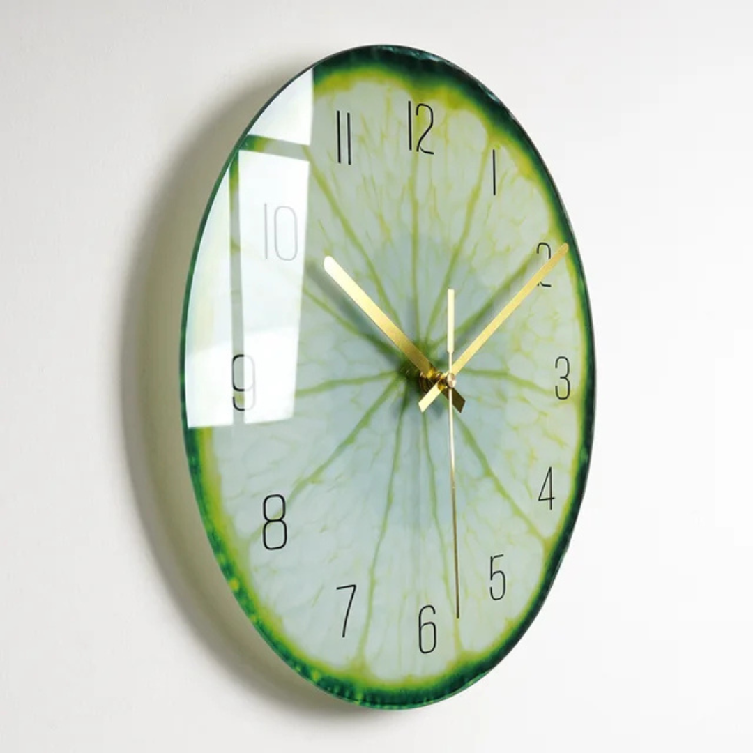 Modern Large Glass Wall Clock – Elegant Minimalist Design for Kitchen & Living Room