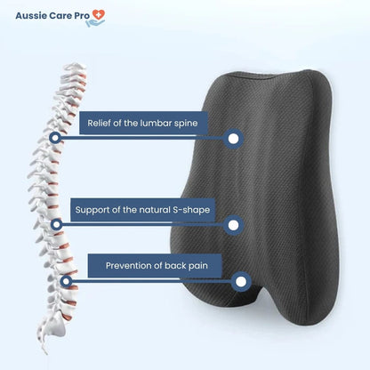 Lumbar Support Cushion – Memory Foam Back Pillow for Office, Car & Home
