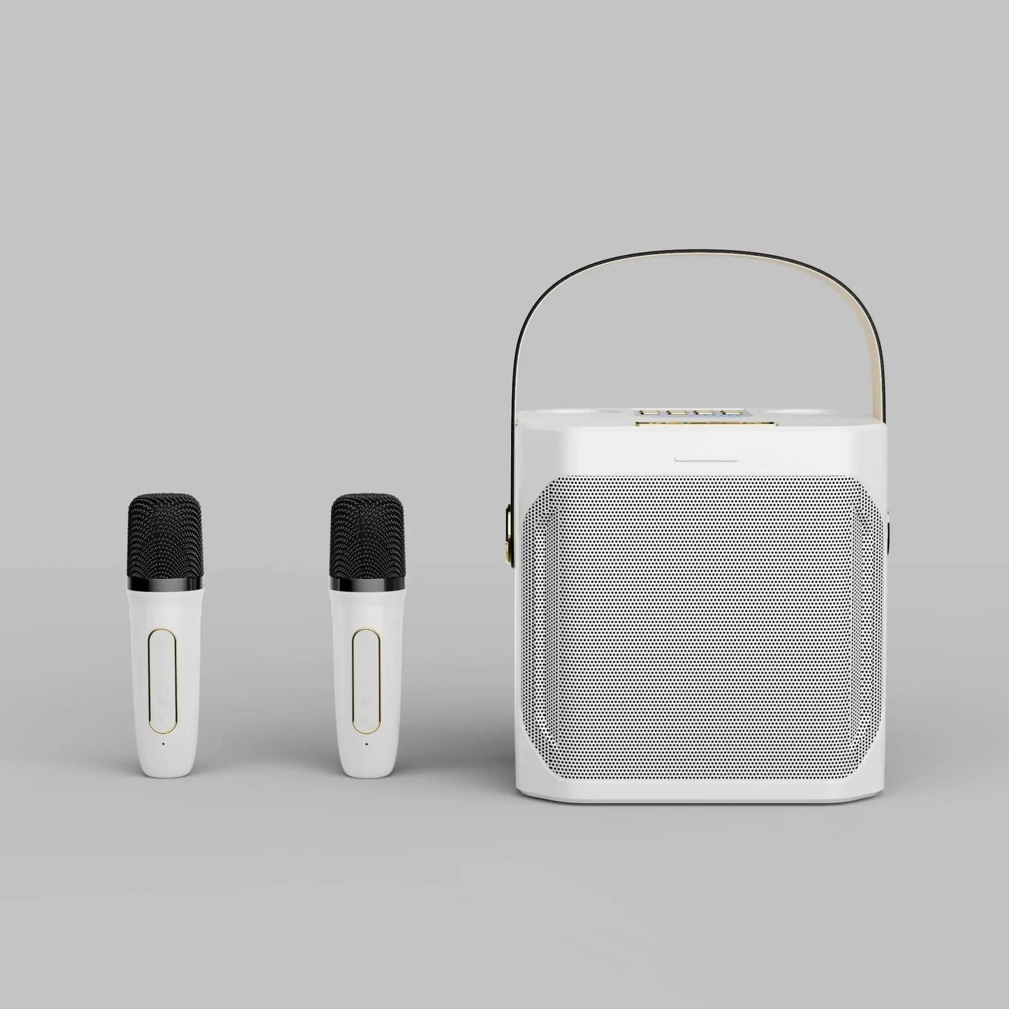 Karaoke Bluetooth Speaker – 360° Surround Wireless Subwoofer with Dual Mics