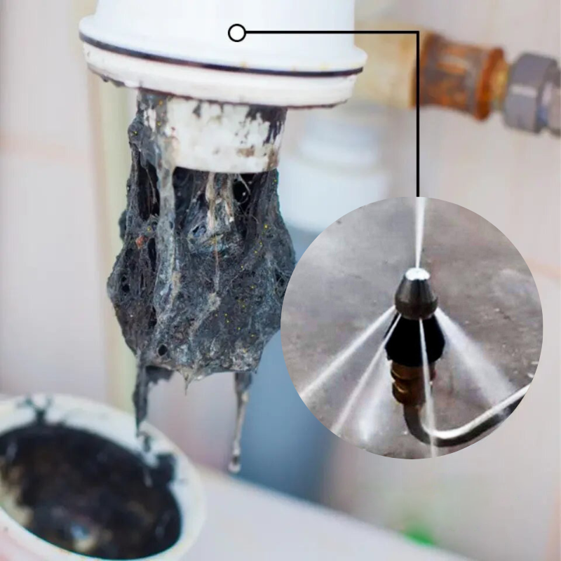 High-Pressure Drain Jetting Nozzle – Stainless Steel Sewer Cleaning Sprayer for Fast Pipe Unblocking