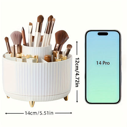 GlamSpin – 360° Rotating Makeup & Desk Organiser with 5 Compartments