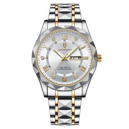 Waterproof Luxury Men’s Watch with Luminous Hands & Date