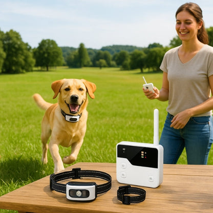 Wireless Dog Fence with Training Collar – 2-in-1 Electric Containment System for Safe Dog Boundaries