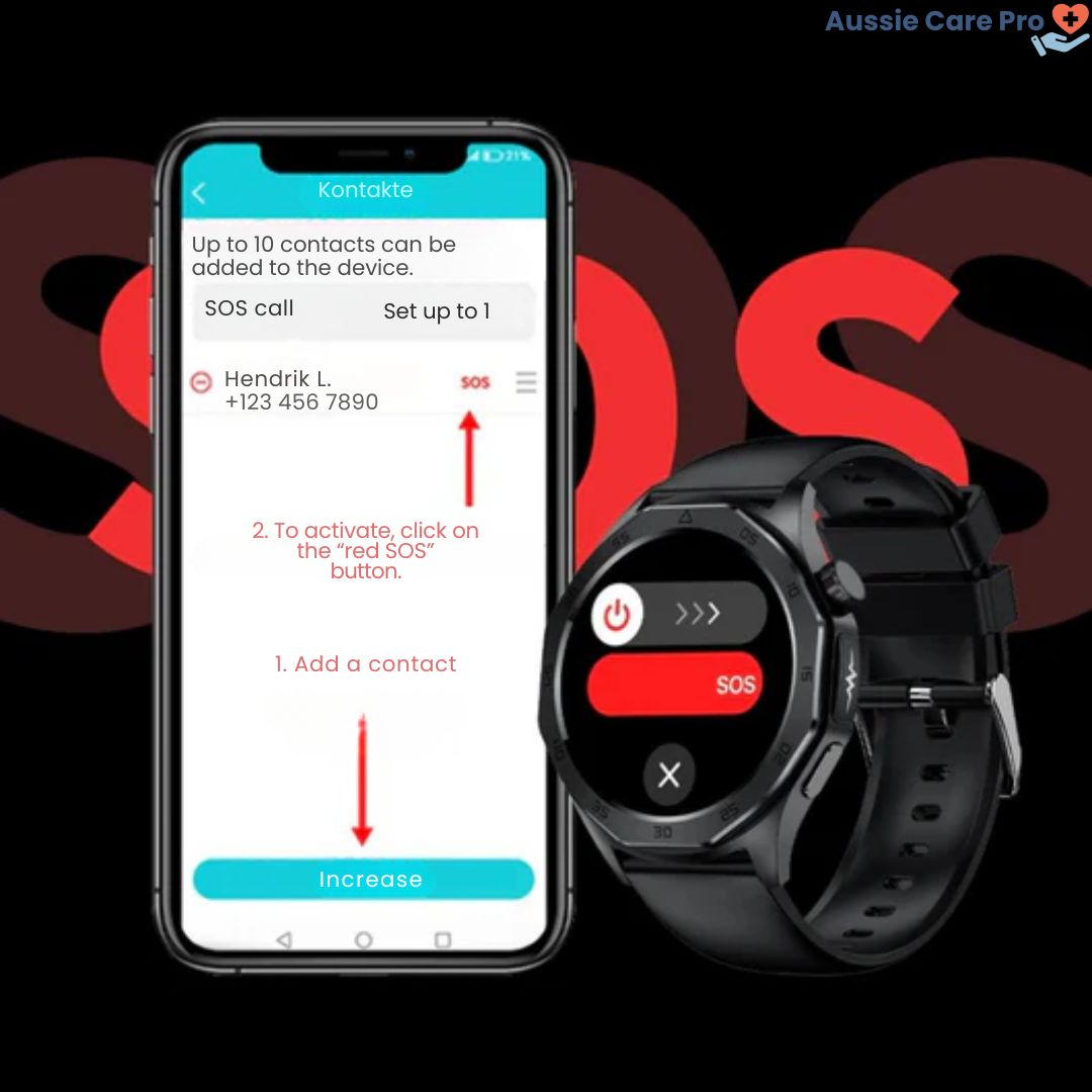SOS Smartwatch – Fitness & Safety Companion with GPS