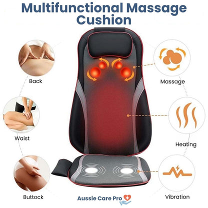 Full Body Shiatsu Back Massager with Heat – Deep Kneading Seat Cushion