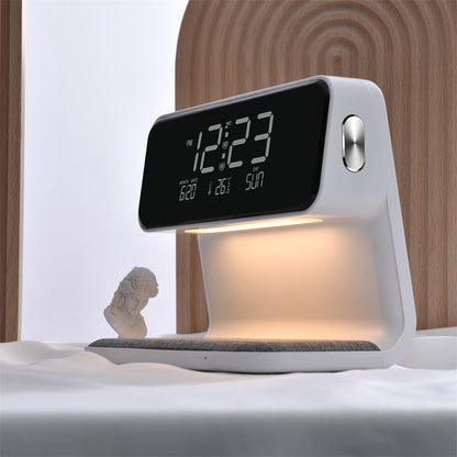 3-in-1 Bedside Lamp with Wireless Charger – LCD Alarm Clock & Touch Dimmable LED Table Lamp